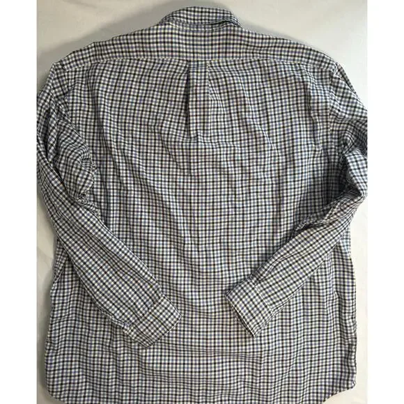 Ralph Lauren Blake Flannel Button Down 100% Cotton Size LARGE Blue Black White - Picture 3 of 8